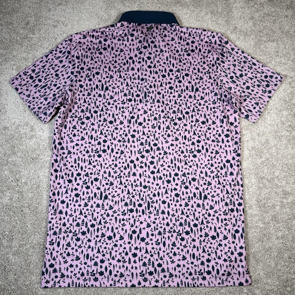 NEW Greyson Polo Shirt Men's M Pink Magical Ferns Mauve Mist Golf Performance - Picture 8 of 9